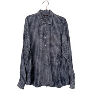 Saltaire Button Down Shirt Collared Pocketed linen tencel blend size XL